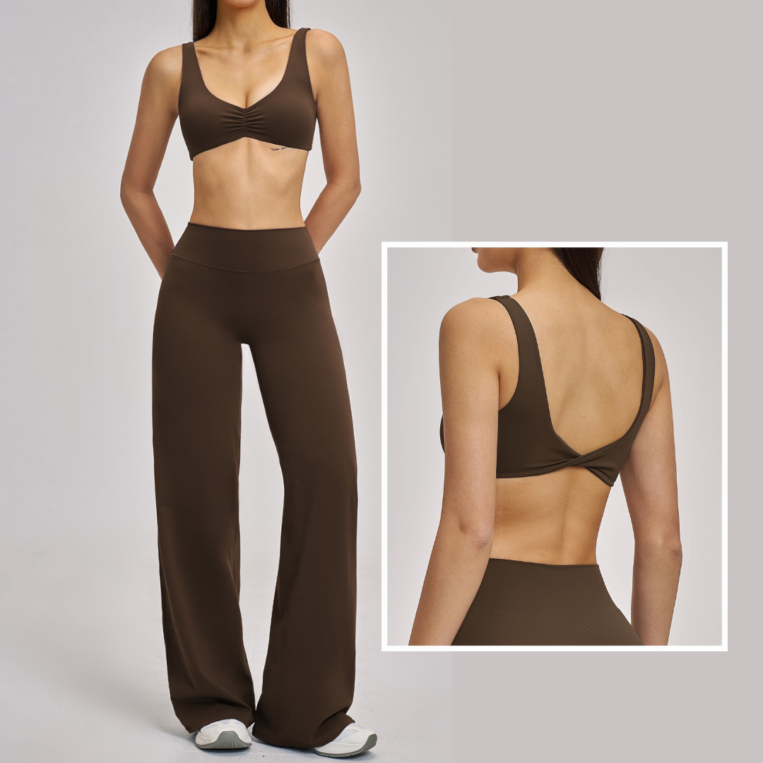 MARGO Sculpting Stylish Legging Set - Coffee
