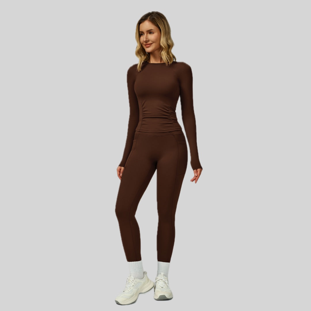 NEINEI Autumn Legging Set - Coffee