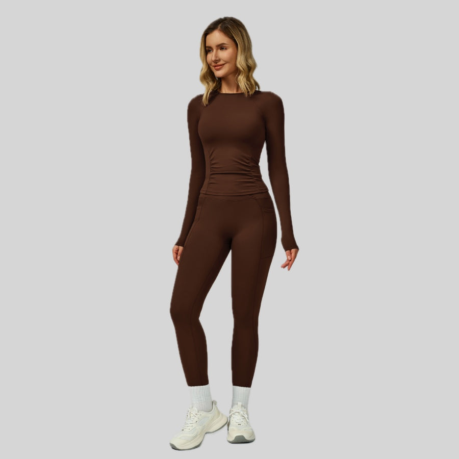 NEINEI Autumn Legging Set - Coffee