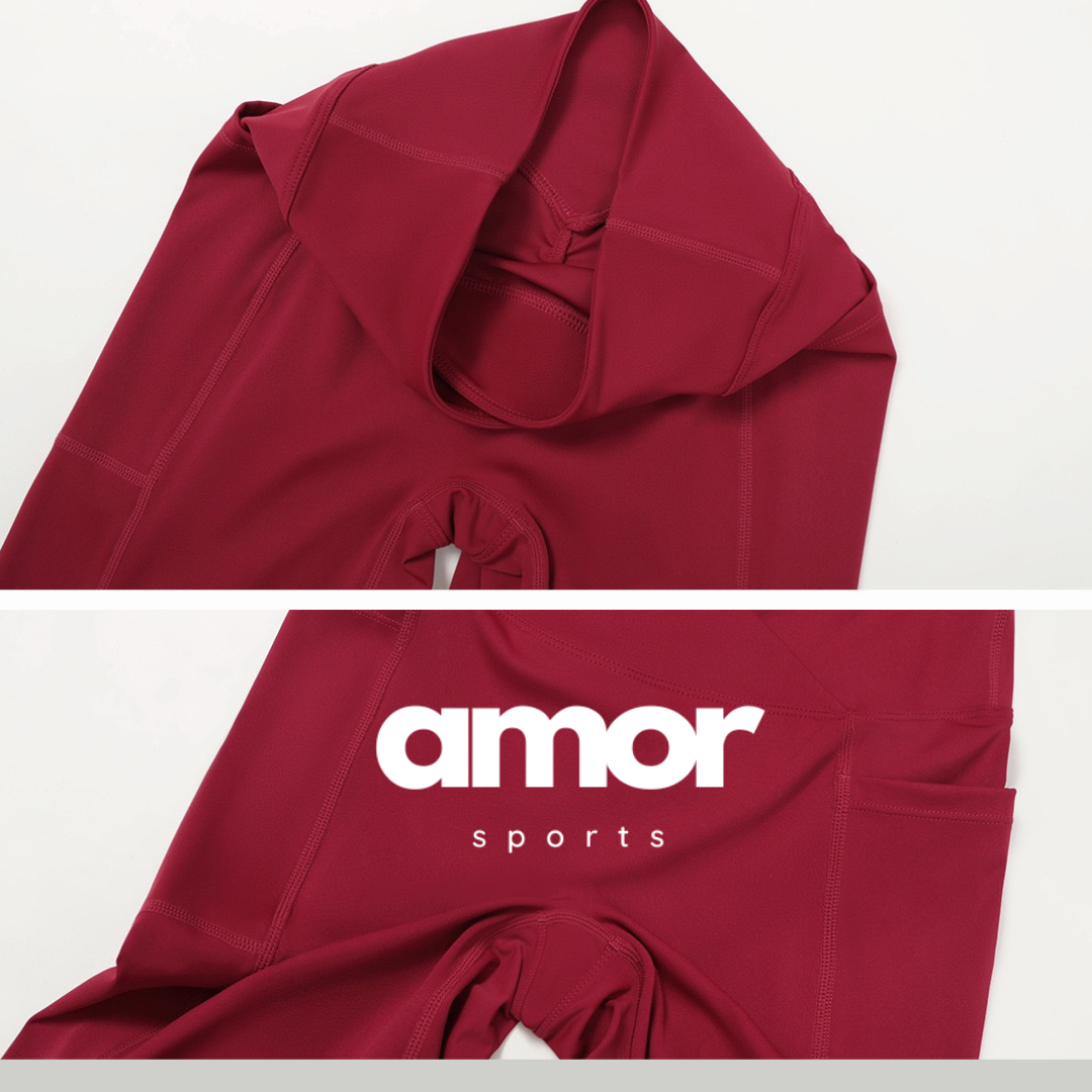 Carly Stylish Vest Top Legging Set - Burgundy