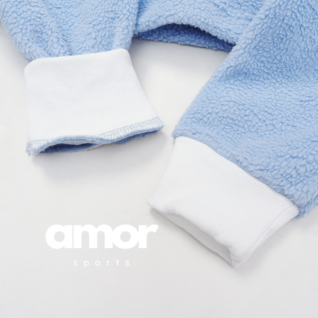 Fluffy Winter Adjustable Fleece Jumper - Sky Blue