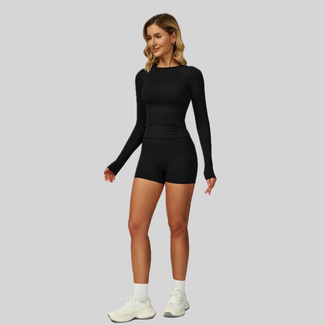 NIMO Long Sleeve Short Set - Black