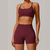 Sino Seamless Stylish Short Set - Burgundy