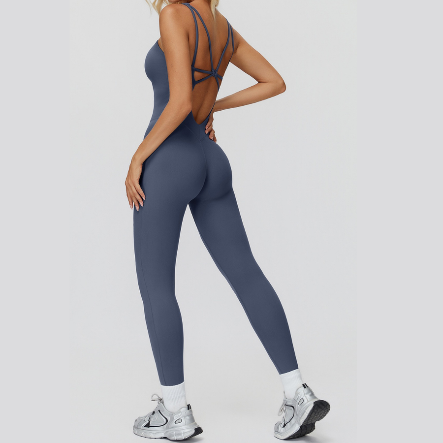 Butterfly-Back Premium Jumpsuit - Blue