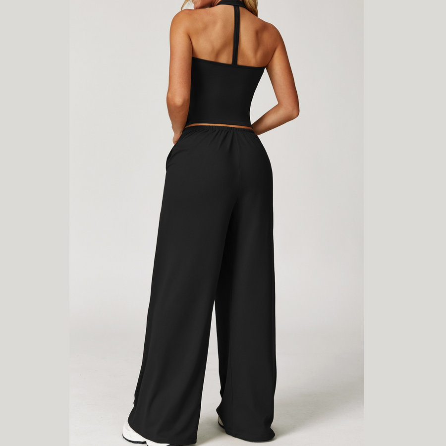 Σετ Κολάν με Φλατ Γιλέκο Aspasia - Μαύρο