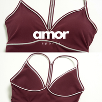 Andy Strappy Cropped Legging Set - Burgundy
