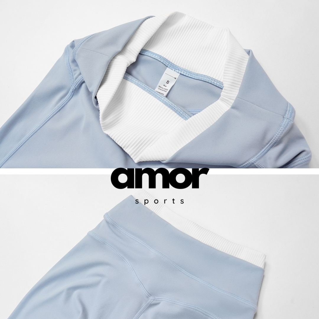 AQUA Stylish 2pcs Legging Set - Sky Blue