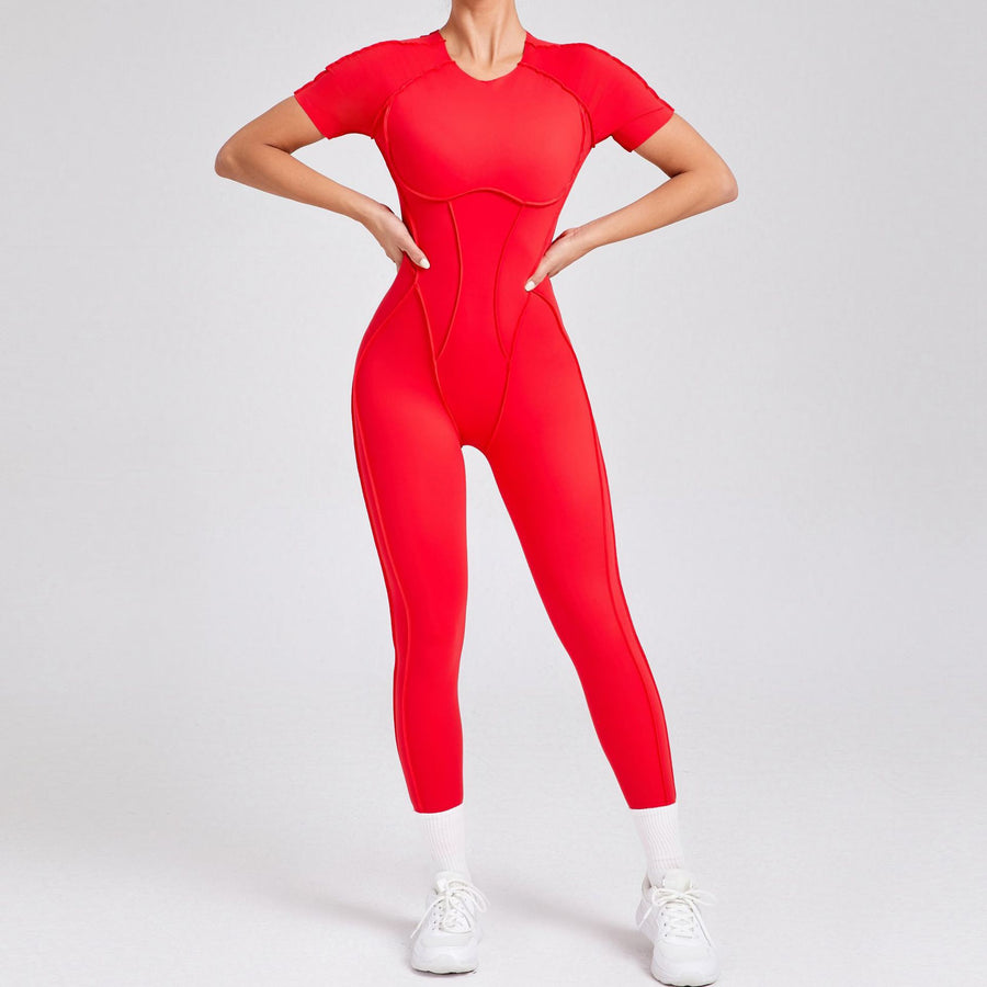ANNA Scrunch Sexy Jumpsuit - Red