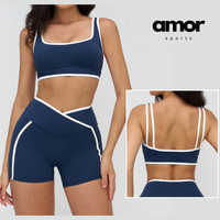 SANDRA Stylish Elegance Short Set - Navy