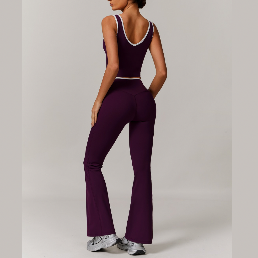 QUEENI Vest Top Legging Set - Purple