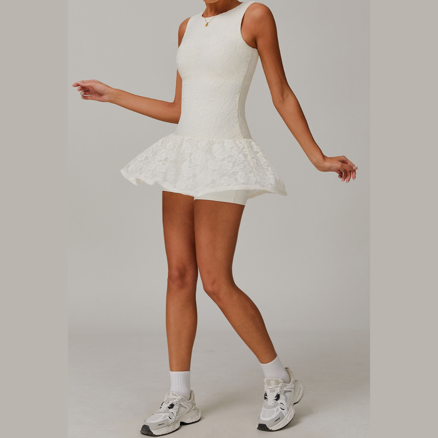 Lilia Lace One Piece Body Dress - Cream