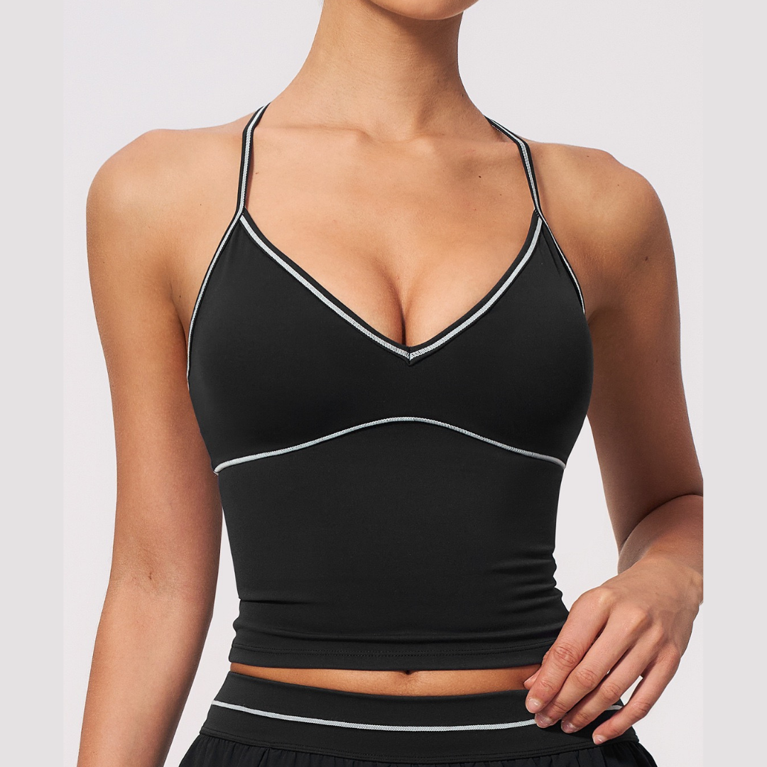 Andy Strappy Cropped Legging Set - Black