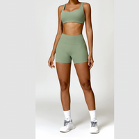 V-Top Scrunched Short Set - Green