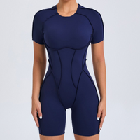 ANNA Scrunched Romper - Navy