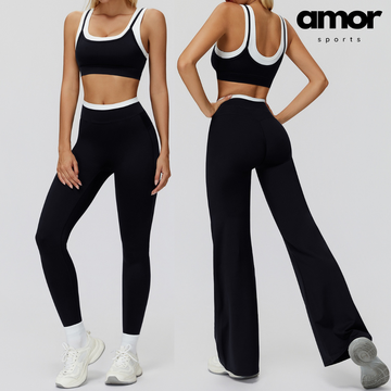 AQUA Stylish 2pcs Legging Set - Black