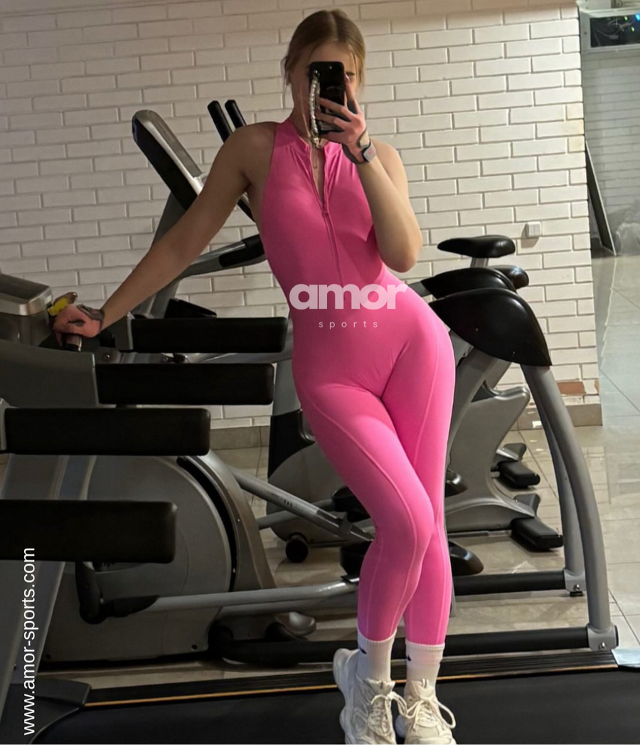 Scrunched Butt Lifting Jumpsuit - Pink
