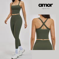 GRACE Stylish Sporty Legging Set - Olive Green