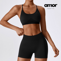 Sino Seamless Stylish Short Set - Black