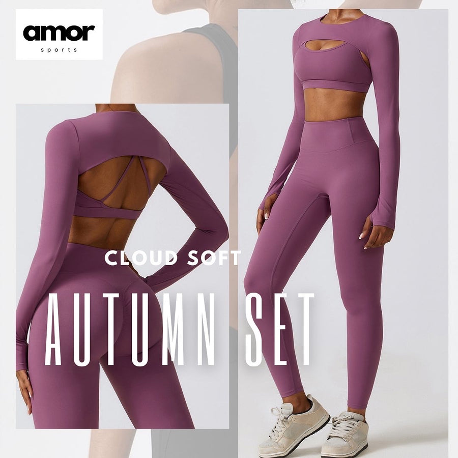 Set morbido e alla moda da 3 pezzi Spring Cloud - Uva viola