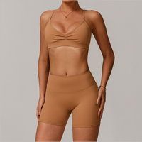 ELINA Comfy Sports Bra with Short Set - Caramel