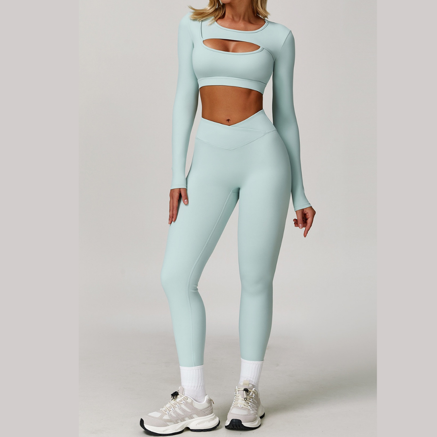 Cici Stylish Long Sleeve Legging Set - Mint