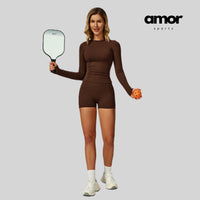 NIMO Long Sleeve Short Set - Coffee