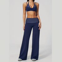 ENA Polka Dot Flared Legging Set - Navy