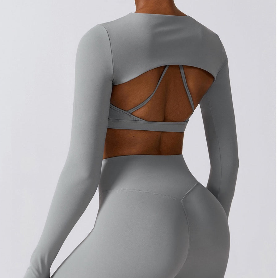 Maglia elegante a maniche lunghe primaverile - Grigio