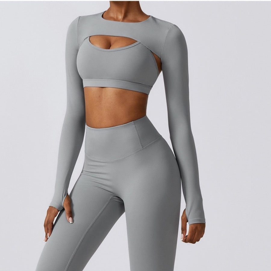 Maglia elegante a maniche lunghe primaverile - Grigio