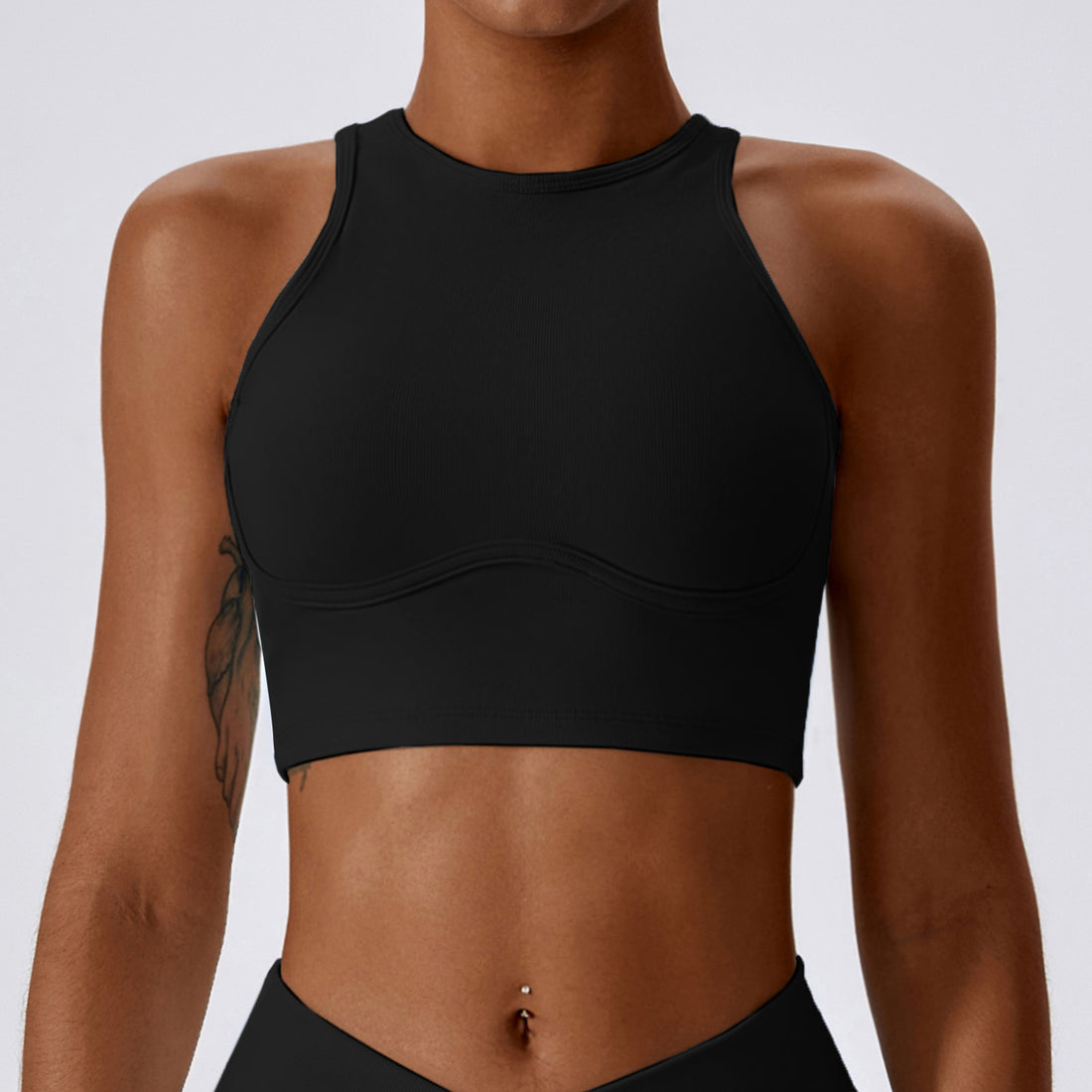 Strong Support Premium Crop Top - Black