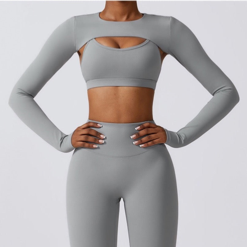 Maglia elegante a maniche lunghe primaverile - Grigio