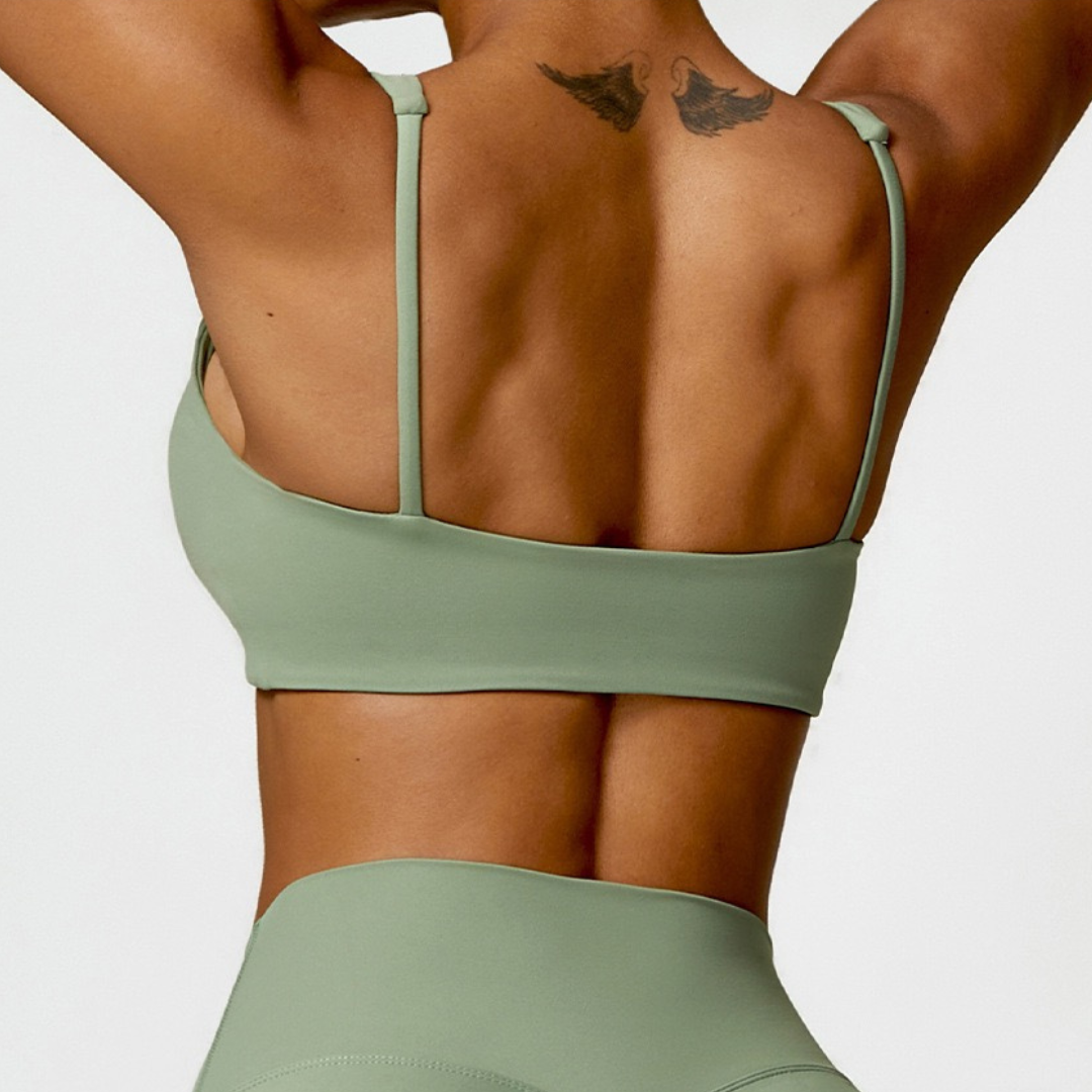 V-Top Design Stylish Comfy Crop Top - Green