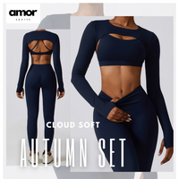 Set morbido e alla moda da 3 pezzi primaverili Cloud - Blu navy