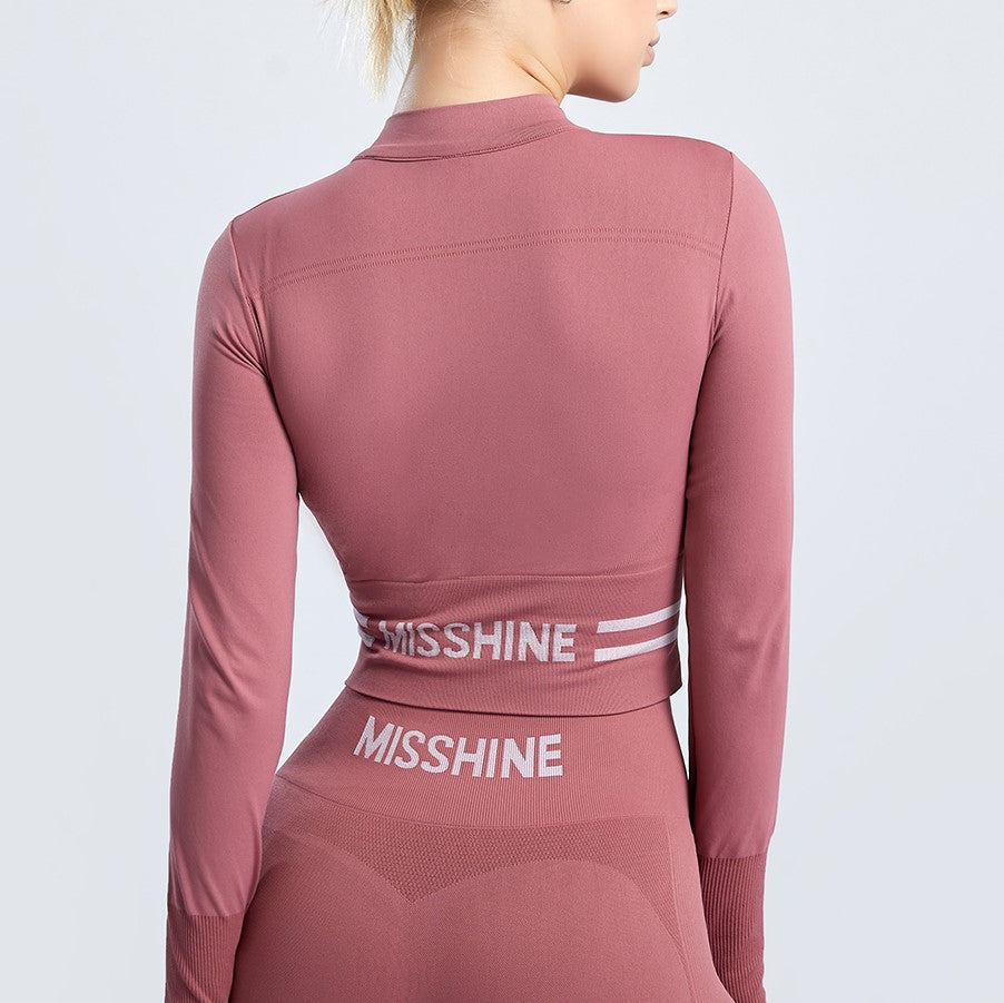 TOP rosso argilla a maniche lunghe