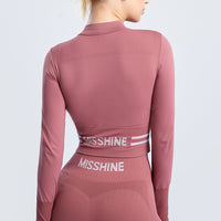 TOP rosso argilla a maniche lunghe