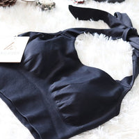 Classic Black Short Set - Strappy Line